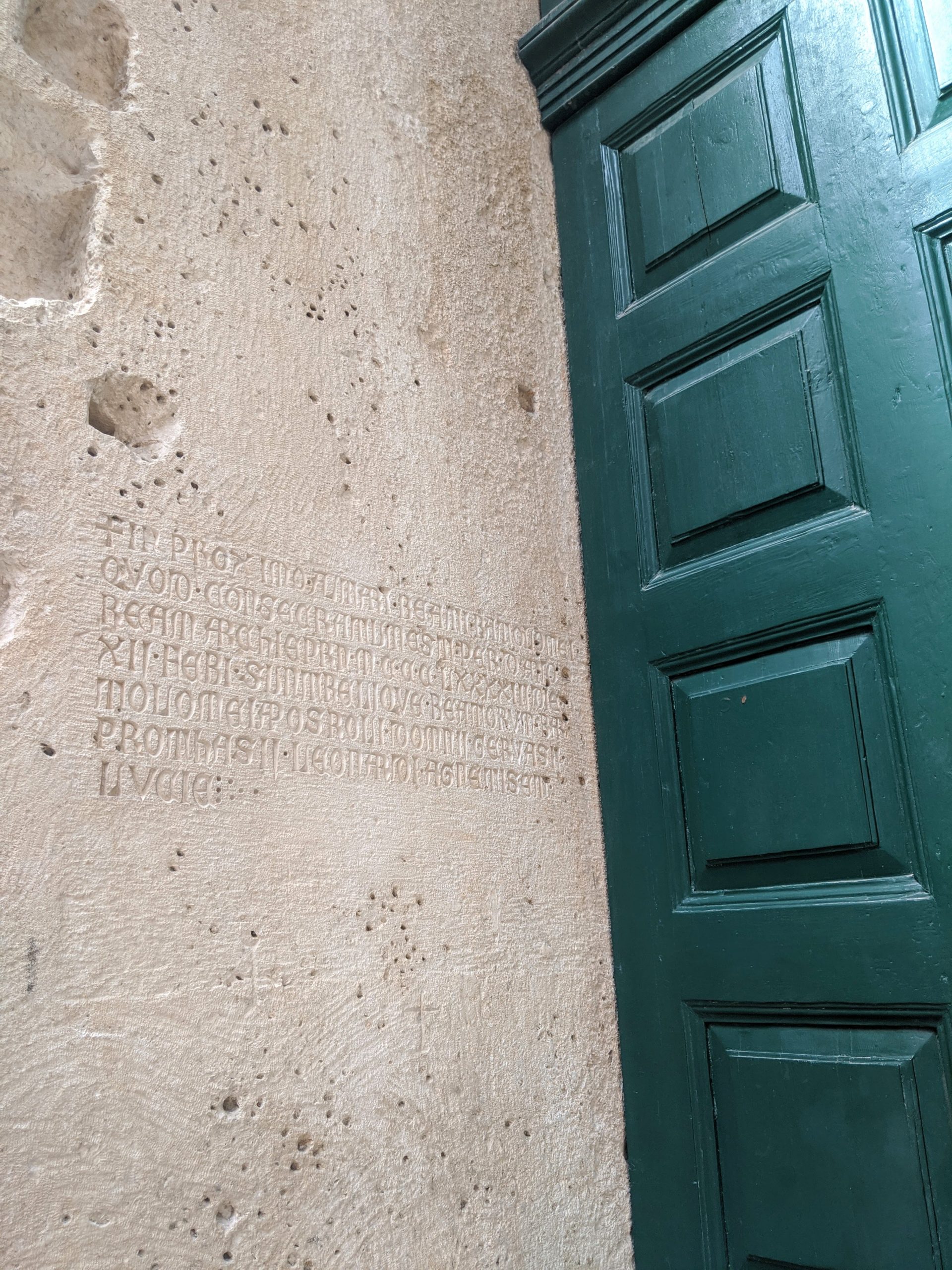 Carvings outside the Temple of Jupiter in Split, Croatia
